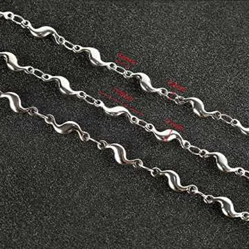 UMAOKANG 16.4 Feet Stainless Steel Jewelry Making Chain, Silver Necklace Bracelet Chain for Women Jewelry DIY Chain Bulks