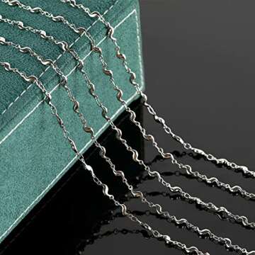 UMAOKANG 16.4 Feet Stainless Steel Jewelry Making Chain, Silver Necklace Bracelet Chain for Women Jewelry DIY Chain Bulks