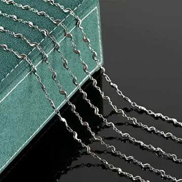 UMAOKANG 16.4 Feet Stainless Steel Jewelry Making Chain, Silver Necklace Bracelet Chain for Women Jewelry DIY Chain Bulks