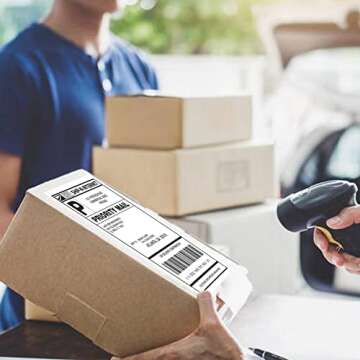 Tapsin Round Corner Half Sheet 8.5" x5.5" Mailing Labels Matte Blank White Self Adhesive Shipping Labels for Laser and Ink Jet Printers 200 Labels (100 Sheets)