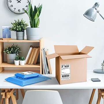 Tapsin Round Corner Half Sheet 8.5" x5.5" Mailing Labels Matte Blank White Self Adhesive Shipping Labels for Laser and Ink Jet Printers 200 Labels (100 Sheets)