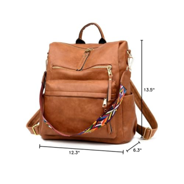 ZOCILOR Women's Convertible Backpack Purse - Stylish PU Leather Bag
