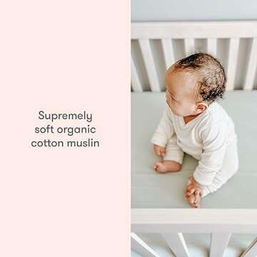 Newton Baby Organic Fitted Crib Sheets (2-Pack) - Ultra Breathable and Soft, 100% Organic Muslin Cotton, Fits All Standard Cribs, White…