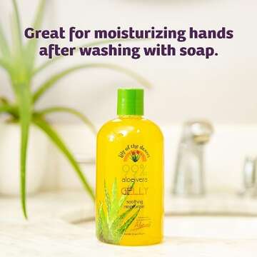 Lily Of The Desert Gelly Moisturizer - 99% Organic Aloe Vera Gel for Skin, After Sun Care with Aloe, Vitamin E Oil, and Vitamin C for Sunburn Relief, 12 Fl Oz (Pack of 2)