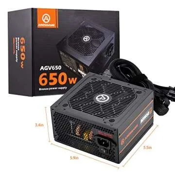 ARESGAME 650W 80+ Bronze Certified Gaming Power Supply
