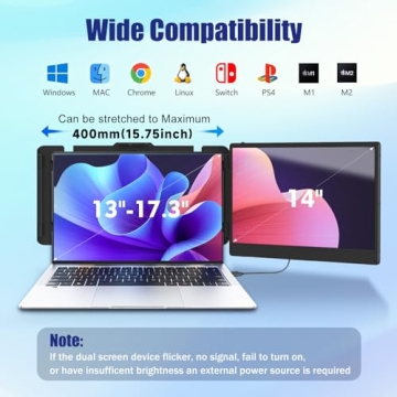 KEFEYA 14" FHD Laptop Monitor Extender for Dual Screen