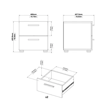 Tvilum 2 Drawer Nightstand for Stylish Bedroom Storage