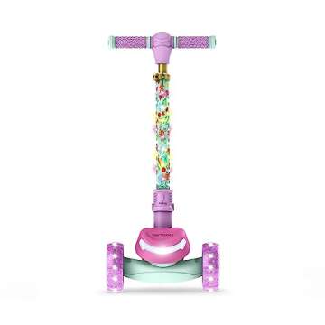 Jetson Disney Princess 3-Wheel Kick Kids Scooter, LED Lights on Stem & Light-Up Wheels, Lightweight Frame, Height-Adjustable Handlebar, Lean-to-Steer System, Easy-Fold Mechanism, Ages 3+, JPRNS2-3KIK