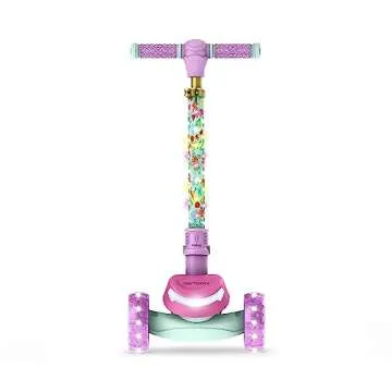 Jetson Disney Princess 3-Wheel Kick Kids Scooter, LED Lights on Stem & Light-Up Wheels, Lightweight Frame, Height-Adjustable Handlebar, Lean-to-Steer System, Easy-Fold Mechanism, Ages 3+, JPRNS2-3KIK