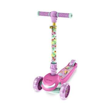 Jetson Disney Princess 3-Wheel Kick Kids Scooter, LED Lights on Stem & Light-Up Wheels, Lightweight Frame, Height-Adjustable Handlebar, Lean-to-Steer System, Easy-Fold Mechanism, Ages 3+, JPRNS2-3KIK