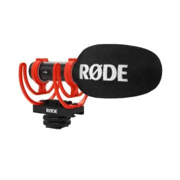 RØDE VideoMic GO + CAM CADDIE Scorpion JR (RED) - Compact On Camera Microphone with Ryocote Lyre Shock Mount + Hand Held Stabilizer Grip