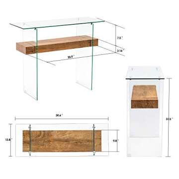 Modern ivinta Glass Console Table for Living Room Style