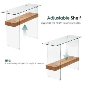 Modern ivinta Glass Console Table for Living Room Style