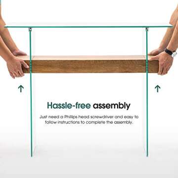 Modern ivinta Glass Console Table for Living Room Style