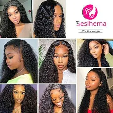 200% Density 13x6 HD Transparent Curly Lace Front Wig Human Hair Pre Plucked Glueless Kinky Curly Lace Front Wig Human Hair Wigs with Baby Hair Bleached Knotsigs For Women(13x6 Lace Front Wig 28 Inch)