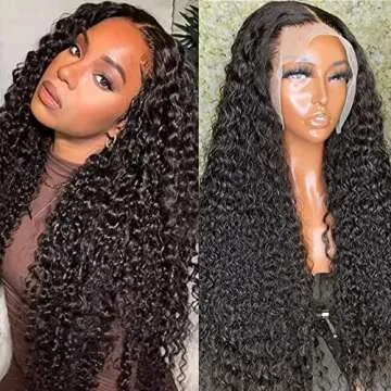 200% Density 13x6 HD Transparent Curly Lace Front Wig Human Hair Pre Plucked Glueless Kinky Curly Lace Front Wig Human Hair Wigs with Baby Hair Bleached Knotsigs For Women(13x6 Lace Front Wig 28 Inch)