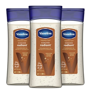 Vaseline Intensive Care Cocoa Radiant For Glowing Skin 3 Count Body Gel Oil Body Oil Made with 100% ...