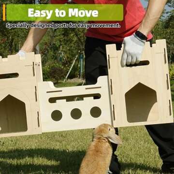 HIIMALEX Extra Large Wooden Bunny Castle for Pets