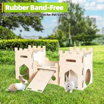 HIIMALEX Extra Large Wooden Bunny Castle for Pets