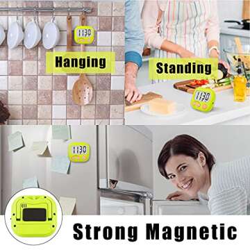 2 Pack Kitchen Timers Loud Ring Digital Timers for Cooking Magnetic Green