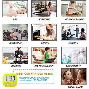 2 Pack Kitchen Timers Loud Ring Digital Timers for Cooking Magnetic Green