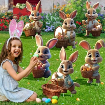 Charming 6 PCS Easter Bunny Decorations for Spring Festivals
