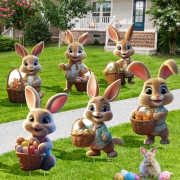 Charming 6 PCS Easter Bunny Decorations for Spring Festivals
