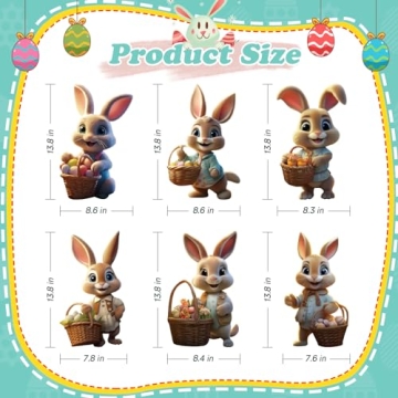 Charming 6 PCS Easter Bunny Decorations for Spring Festivals