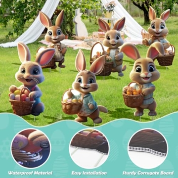 Charming 6 PCS Easter Bunny Decorations for Spring Festivals