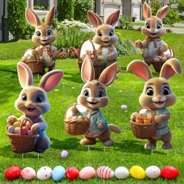Charming 6 PCS Easter Bunny Decorations for Spring Festivals