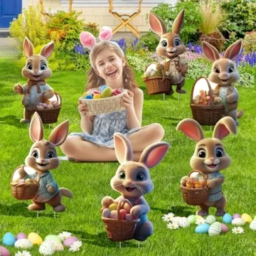 Charming 6 PCS Easter Bunny Decorations for Spring Festivals