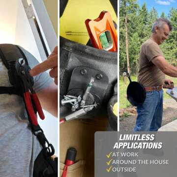 MagMaster | Magnetic Tool Holder - Strong Clip-On Belt Magnet Holster for Screws, Nails, Hammer, Sockets, Pliers, Screw Driver, Trowel, Drill Bit, Wrench, or Any Magnetic Tools and Hardware