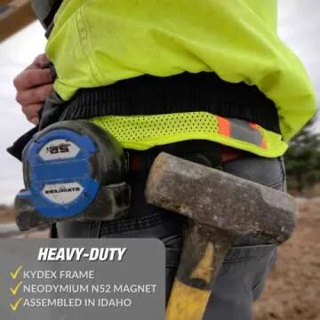 MagMaster | Magnetic Tool Holder - Strong Clip-On Belt Magnet Holster for Screws, Nails, Hammer, Sockets, Pliers, Screw Driver, Trowel, Drill Bit, Wrench, or Any Magnetic Tools and Hardware