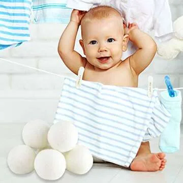 SnugPad 100% Organic Wool Dryer Balls, 6 Pack XL