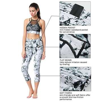 Dragon Fit Compression Yoga Pants Power Stretch Workout Leggings With High Waist Tummy Control, 03wh...