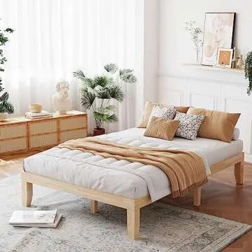 Giantex 14-Inch Full Wood Platform Bed Frame - Minimalist Style