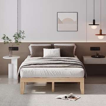 Giantex 14-Inch Full Wood Platform Bed Frame - Minimalist Style