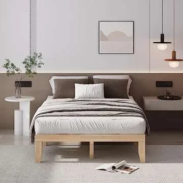 Giantex 14-Inch Full Wood Platform Bed Frame - Minimalist Style