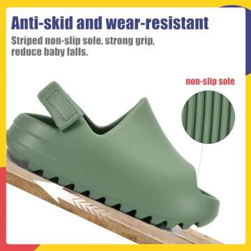 Toddler Little Kids Slides Sandals Summer Slip-On Sandals Shower Beach Pool Anti-slip Slippers for K...