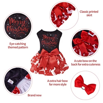 CuteBone Merry Christmas Dog Dress Velvet for Small Dogs Girl Reindeer Puppy Dresses Red Dog Clothes...