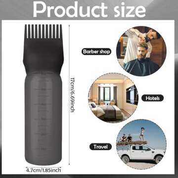 Bunrod Root Comb Bottle Applicator 6 Ounce, Oil Applicator for Hair Dye Hair Oiling Applicator with ...