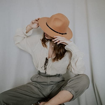 Stylish Lisianthus Women Fedora Hat in Camel for All Occasions