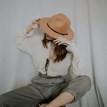 Stylish Lisianthus Women Fedora Hat in Camel for All Occasions