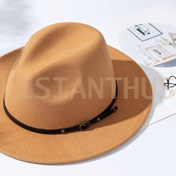 Stylish Lisianthus Women Fedora Hat in Camel for All Occasions