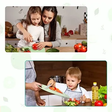 Suhctuptx 14 Pieces Wooden Kids Kitchen Knife Set with Gloves Cutting Board Fruit Vegetable Crinkle Cutters Serrated Edges Plastic Toddler Knifes for Real Cooking Kid Safe Knives - Crocodile