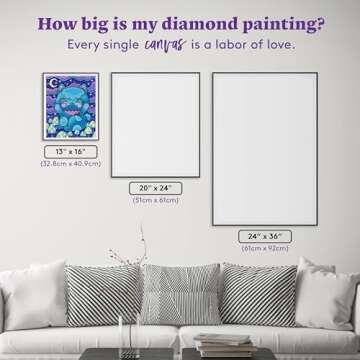 DIAMOND ART CLUB Midnight Manekineko Diamond Painting Kit, Fun DIY Crafts for Adults, Round Diamond Art Canvas for Beginners, 13" x 16" (32.8 x 40.9 cm)