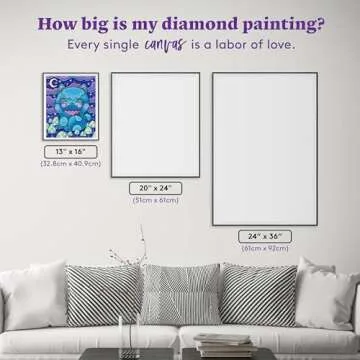 DIAMOND ART CLUB Midnight Manekineko Diamond Painting Kit, Fun DIY Crafts for Adults, Round Diamond Art Canvas for Beginners, 13" x 16" (32.8 x 40.9 cm)