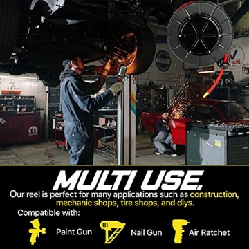 ReelWorks Air Hose Reel Retractable 3/8" x 50' Hybrid Hose