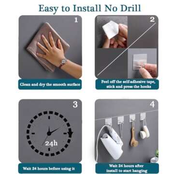 EDMILE Adhesive Towel Hooks, 8 Pack Self Adhesive Coat Hooks Sticky Hooks for Hanging, Stainless Steel Stick on Wall Hat Hook, Bathrooms Kitchen Livingroom Garage, Silver