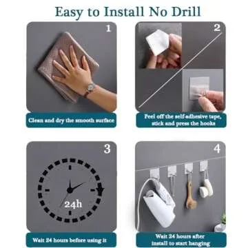 EDMILE Adhesive Towel Hooks, 8 Pack Self Adhesive Coat Hooks Sticky Hooks for Hanging, Stainless Steel Stick on Wall Hat Hook, Bathrooms Kitchen Livingroom Garage, Silver